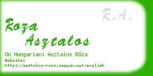 roza asztalos business card